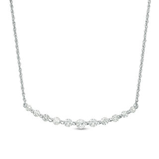 Lab-Created White Sapphire Necklace in 10K White Gold