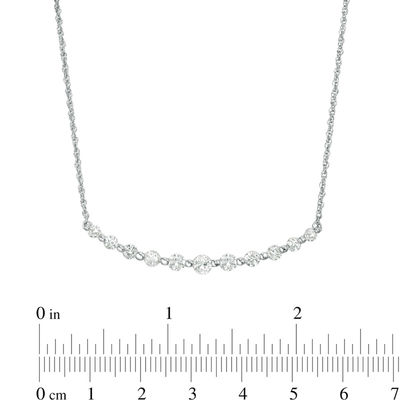 Lab-Created White Sapphire Necklace in 10K White Gold