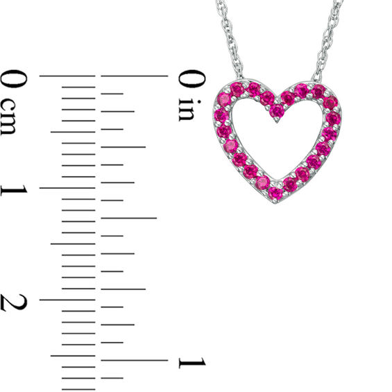 Lab-Created Ruby Heart Pendant in Sterling Silver