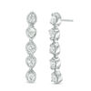 Thumbnail Image 1 of Pear-Shaped Lab-Created White Sapphire Crawler Earrings in Sterling Silver