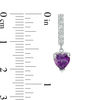 Thumbnail Image 1 of 6.0mm Heart-Shaped Amethyst and Lab-Created White Sapphire Drop Earrings in Sterling Silver