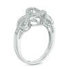 Thumbnail Image 1 of Unstoppable Love™ Lab-Created White Sapphire and 0.18 CT. T.W. Diamond Open Braid Ring in Sterling Silver