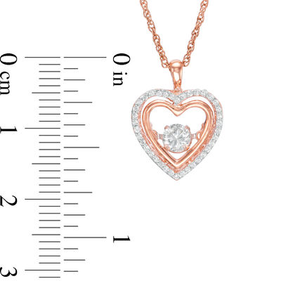 Unstoppable Love™ 0.53 CT. T.W. Diamond Heart Pendant and Drop Earrings Set in 10K Rose Gold