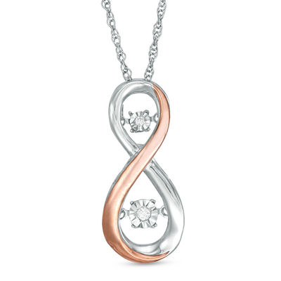 Unstoppable Love™ Diamond Accent Infinity Pendant in Sterling Silver and 10K Rose Gold