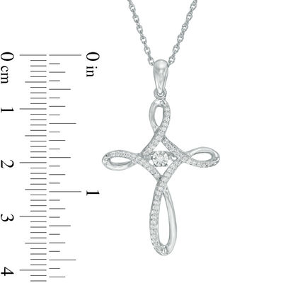 Unstoppable Love™ 0.18 CT. T.W. Diamond Loop Cross Pendant in Sterling Silver