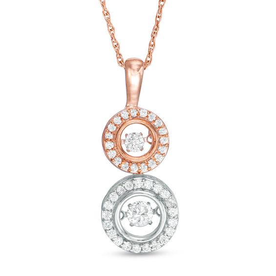 Unstoppable Love™ 0.45 CT. T.W. Diamond Double Circle Pendant in 10K Two-Tone Gold