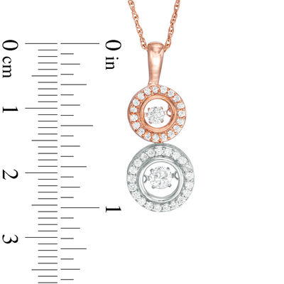 Unstoppable Love™ 0.45 CT. T.W. Diamond Double Circle Pendant in 10K Two-Tone Gold