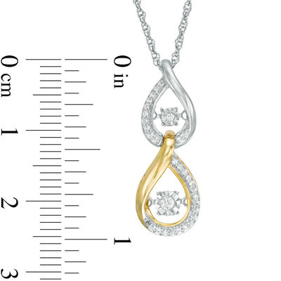 Unstoppable Love™ 0.15 CT. T.W. Diamond Double Teardrop Pendant in 10K Two-Tone Gold