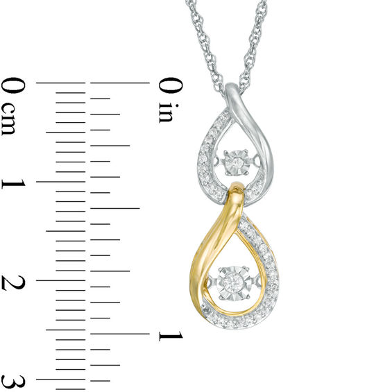 Unstoppable Love™ 0.15 CT. T.W. Diamond Double Teardrop Pendant in 10K Two-Tone Gold