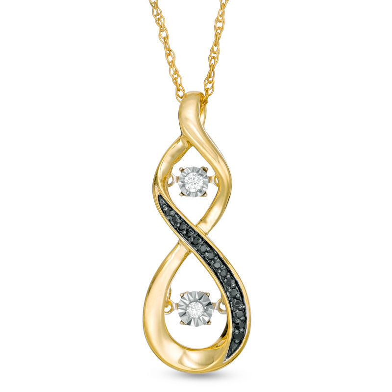 Unstoppable Love™ 0.15 CT. T.W. Enhanced Black and White Diamond Infinity Pendant in 10K Gold|Peoples Jewellers