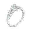 0.30 CT. T.W. Diamond Three Stone Slant Bypass Ring in 10K White Gold