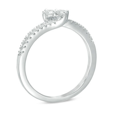 Ever Us™ CT. T.W. Two-Stone Diamond Bypass Ring in 14K Gold