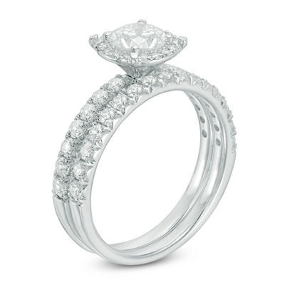 1.50 CT. T.W. Diamond Frame Bridal Set in 14K White Gold