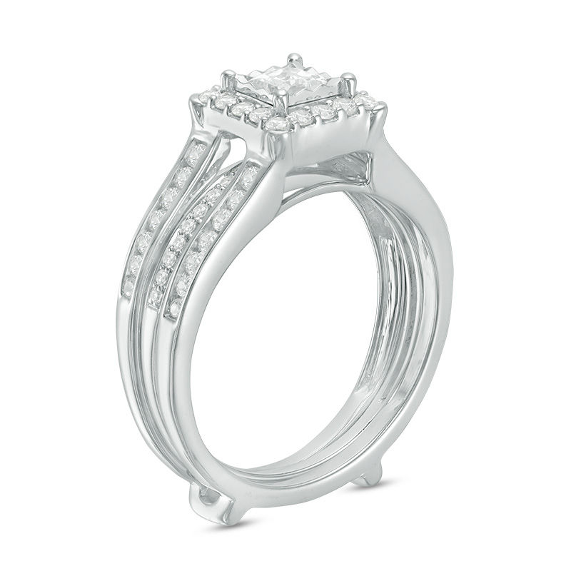 0.75 CT. T.W. Princess-Cut Diamond Frame Bridal Set in 14K White Gold|Peoples Jewellers