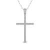 Thumbnail Image 0 of 0.13 CT. T.W. Diamond Vintage-Style Cross Pendant in 10K White Gold