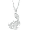 0.04 CT. T.W. Diamond Tilted Crab Pendant in Sterling Silver