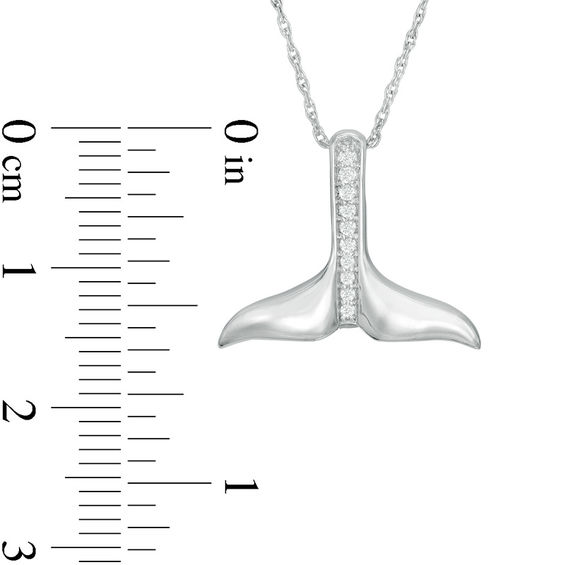 Diamond Accent Whale Tail Pendant in Sterling Silver