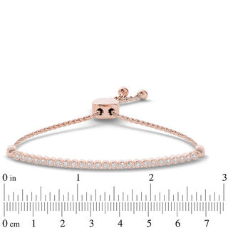 0.09 CT. T.W. Diamond Bar Bolo Bracelet in Sterling Silver with 14K Rose Gold Plate - 9.0"