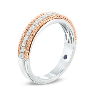 Vera Wang Love Collection 0.30 CT. T.W. Diamond Rope Anniversary Band in 14K Two-Tone Gold