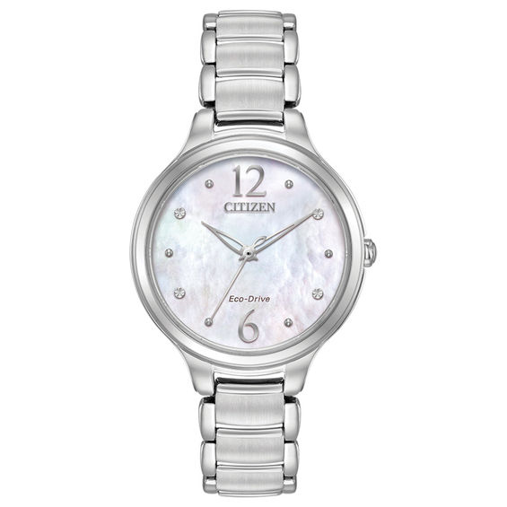 Ladies' Citizen Eco-Drive® L Crystal Accent Watch with Mother-of-Pearl Dial (Model: EM0550-59D)