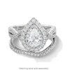 Vera Wang Love Collection 0.95 CT. T.W. Pear-Shaped Diamond and Sapphire Double Frame Engagement Ring in 14K White Gold