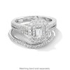 Thumbnail Image 4 of Vera Wang Love Collection 0.95 CT. T.W. Emerald-Cut Diamond Double Frame Engagement Ring in 14K White Gold