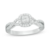 Thumbnail Image 0 of 0.50 CT. T.W. Princess-Cut Diamond Frame Twist Engagement Ring in 14K White Gold