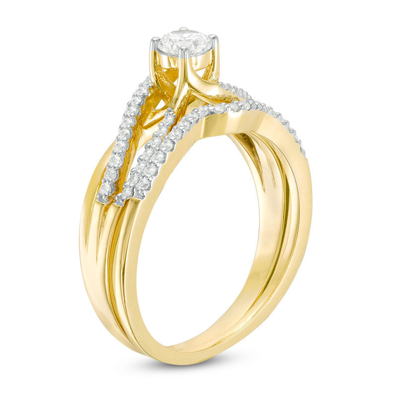 Main Image 2 of 0.50 CT. T.W. Diamond Swirl Bridal Set in 10K Gold