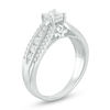 0.85 CT. T.W. Certified Canadian Princess-Cut Diamond Multi-Row Engagement Ring in 14K White Gold (I/I2)