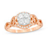 0.50 CT. T.W. Diamond Composite Heart-Sides Engagement Ring in 14K Rose Gold