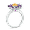 Marquise Amethyst and Citrine Chrysanthemum Ring in 10K Two-Tone Gold