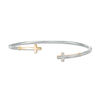 Thumbnail Image 0 of 0.065 CT. T.W. Diamond Cross Flex Bangle in Sterling Silver and 10K Gold