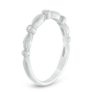 Diamond Accent Alternating Shapes Stackable Band in 10K White Gold