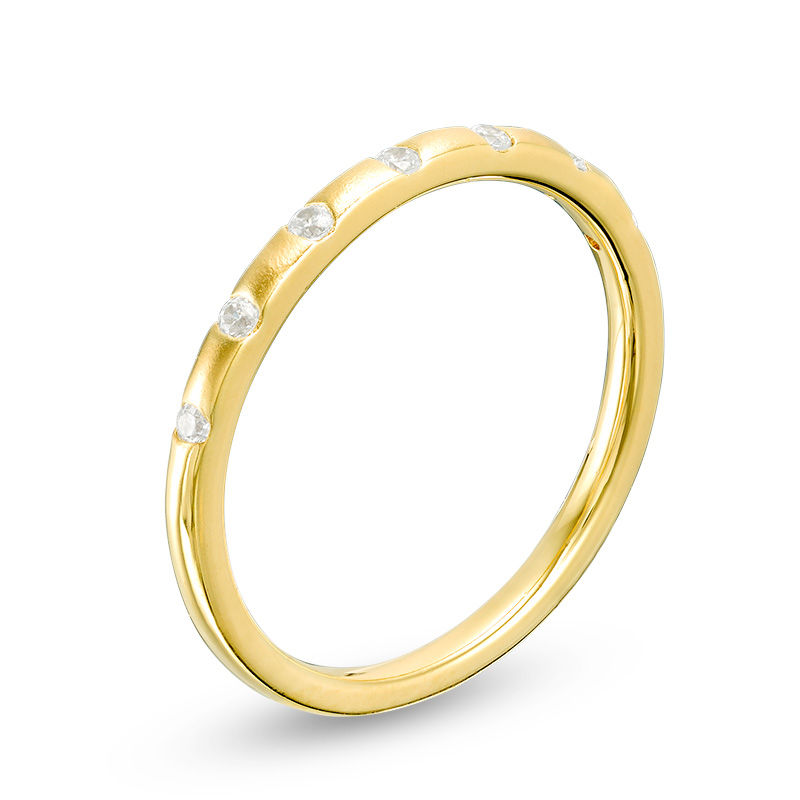 0.10 CT. T.W. Diamond Seven Stone Station Stackable Band in 10K Gold|Peoples Jewellers