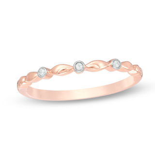 Diamond Accent Alternating Shapes Stackable Band in 10K Rose Gold