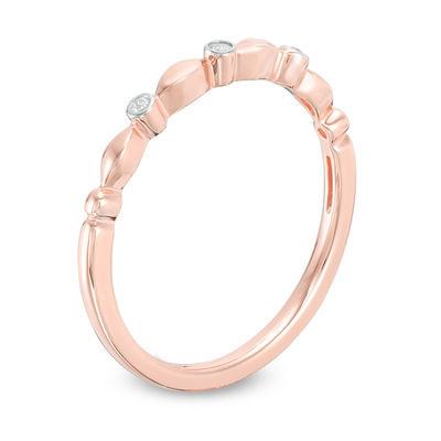 Diamond Accent Alternating Shapes Stackable Band in 10K Rose Gold