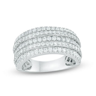 1.00 CT. T.W. Diamond Multi-Row Anniversary Ring in 10K White Gold