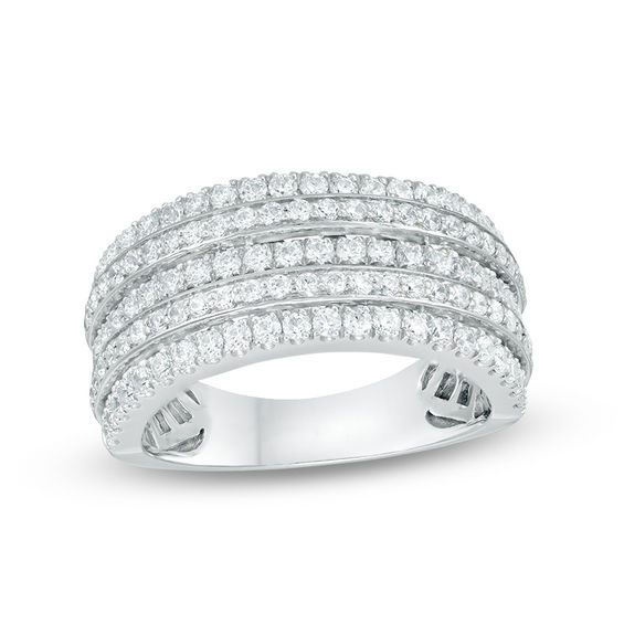 1.00 CT. T.W. Diamond Multi-Row Anniversary Ring in 10K White Gold