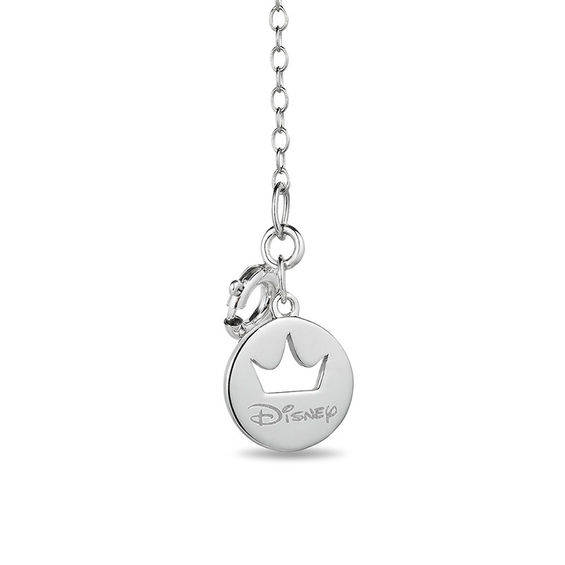 Enchanted Disney Snow White 3.5mm Garnet and 0.14 CT. T.W. Diamond Pendant in Sterling Silver and 10K Rose Gold - 19"