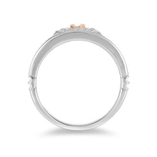 Enchanted Disney Cinderella 0.145 CT. T.W. Diamond Carriage Ring in Sterling Silver and 10K Rose Gold