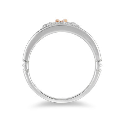 Enchanted Disney Cinderella 0.145 CT. T.W. Diamond Carriage Ring in Sterling Silver and 10K Rose Gold