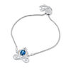 Enchanted Disney Cinderella Oval Blue Topaz and 0.085 CT. T.W. Diamond Carriage Bolo Bracelet in Sterling Silver - 9.5"