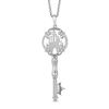 Enchanted Disney Princess 0.04 CT. T.W. Diamond Castle Key Pendant in Sterling Silver - 19"