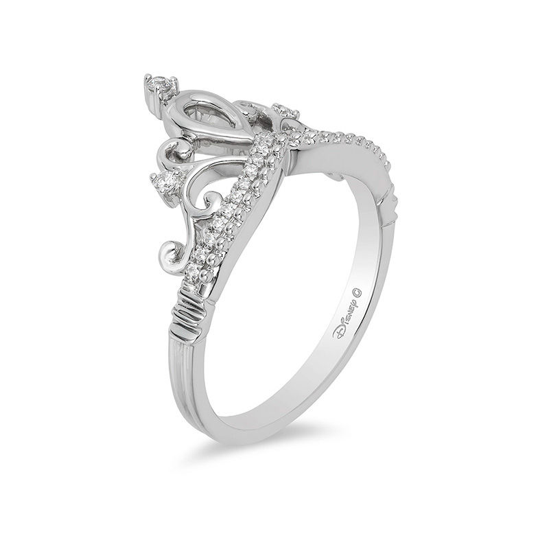 Enchanted Disney Princess 0.085 CT. T.W. Diamond Tiara Ring in Sterling Silver|Peoples Jewellers