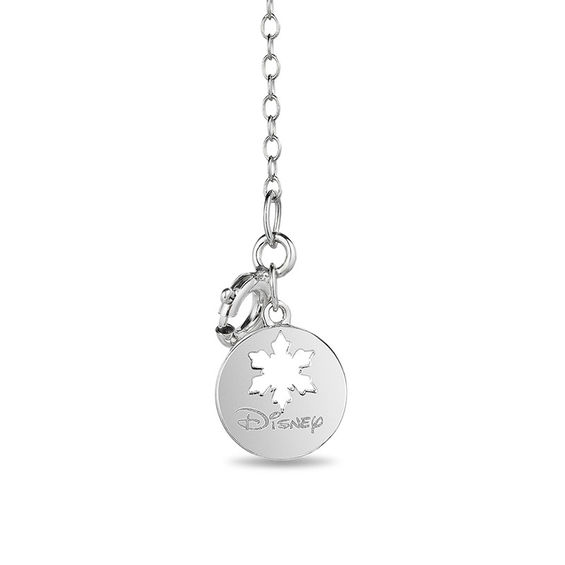 Enchanted Disney Elsa 0.085 CT. T.W. Diamond Snowflake Pendant in Sterling Silver - 19"