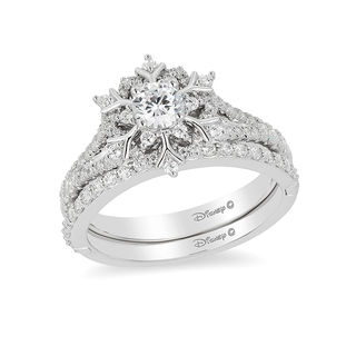 Enchanted Disney Elsa 0.63 CT. T.W. Diamond Snowflake Engagement Ring in 14K White Gold