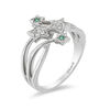 Thumbnail Image 1 of Enchanted Disney Tinker Bell Tourmaline and 0.085 CT. T.W. Diamond Star Ring in Sterling Silver