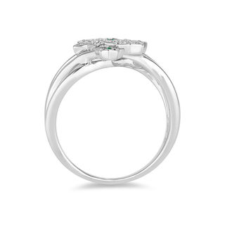 Enchanted Disney Tinker Bell Tourmaline and 0.085 CT. T.W. Diamond Star Ring in Sterling Silver