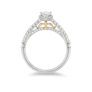 Enchanted Disney Merida 0.50 CT. T.W. Pear-Shaped Diamond Frame Engagement Ring in 14K Two-Tone Gold