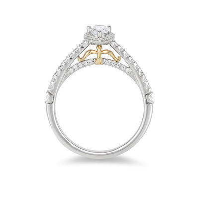 Enchanted Disney Merida 0.50 CT. T.W. Pear-Shaped Diamond Frame Engagement Ring in 14K Two-Tone Gold